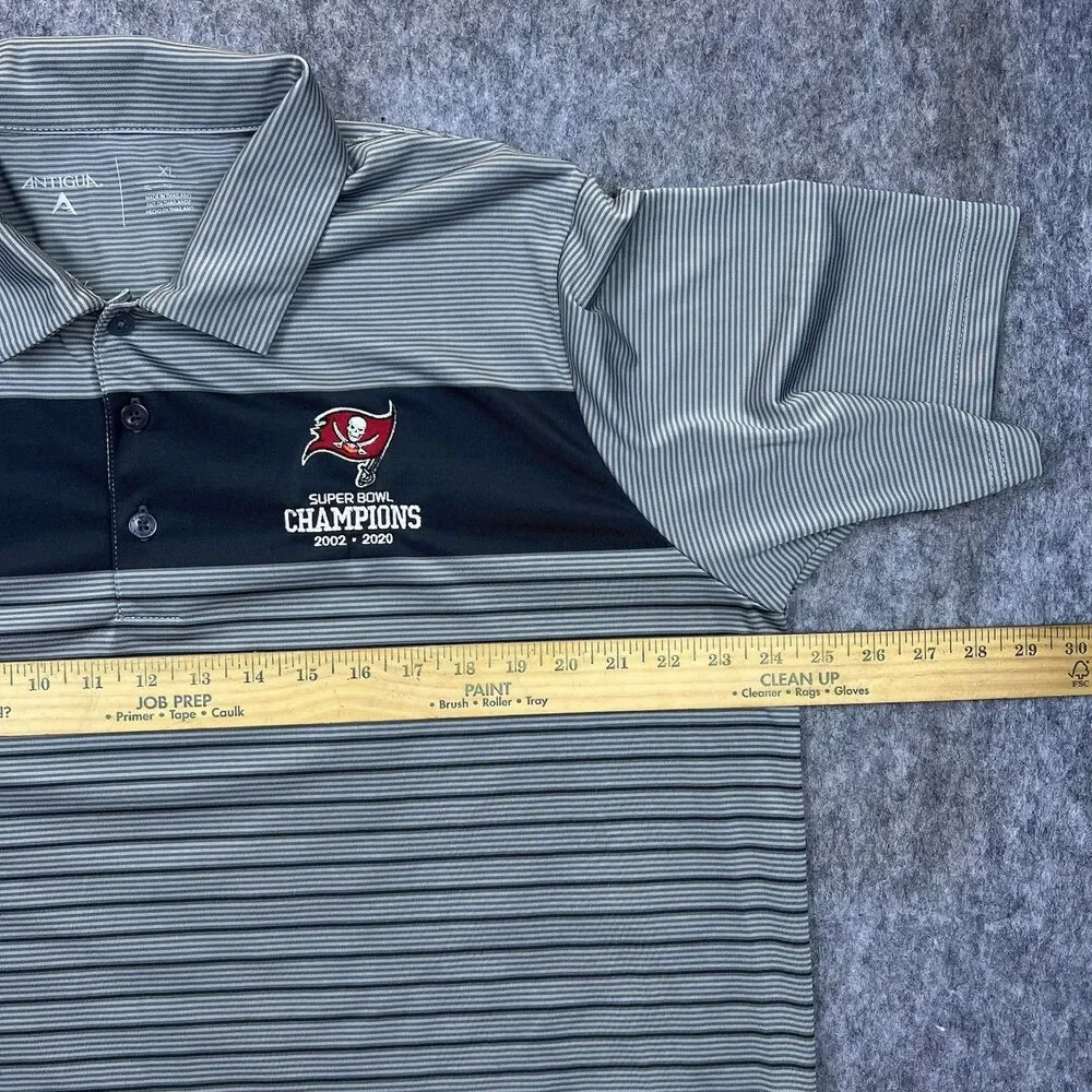 Antigua Men's Performance Polo Tampa Bay Buccaneers Embroidered Gray Golf Sz XL